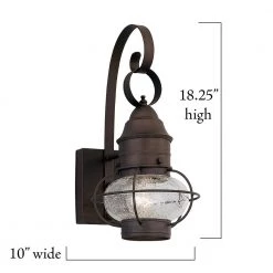 Nantucket 18.25 in. Rustique 1-Light Outdoor Wall Lamp with Clear Seedy Glass Shade by Designers Fountain -Designers Fountain Shop rustique designers fountain outdoor sconces 1761 rt 40 1000