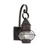 Nantucket 18.25 in. Rustique 1-Light Outdoor Wall Lamp with Clear Seedy Glass Shade by Designers Fountain