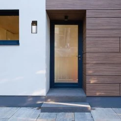 Fairbanks 15 in. Rustique LED Outdoor Wall Lamp with Clear Seedy Glass Shade by Designers Fountain -Designers Fountain Shop rustique designers fountain outdoor sconces led34521 rt 40 1000