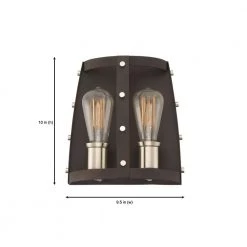 9.5 in. Presidio 2-Light Rustique Industrial Wall Mount Sconce Light by Designers Fountain -Designers Fountain Shop rustique designers fountain vanity lighting 91602 rt 1d 1000