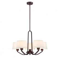 Studio 5-Light Satin Bronze Interior Chandelier by Designers Fountain
