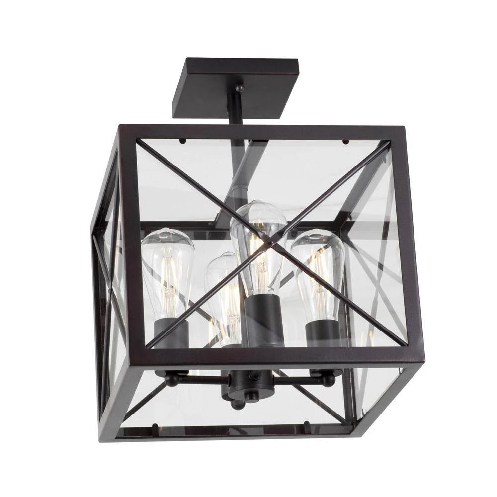 14 in. High Line 4-Light Satin Bronze Interior Incandescent Ceiling Light Semi Flush Mount by Designers Fountain 7 14 in. High Line 4-Light Satin Bronze Interior Incandescent Ceiling Light Semi Flush Mount by Designers Fountain - Image 5