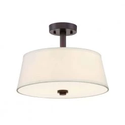 15 in. Studio 2-Light Satin Bronze Interior Ceiling Light Semi Flush Mount by Designers Fountain