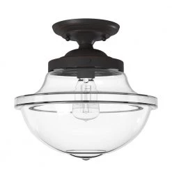 12 in. Foundry 1 -Light Satin Bronze Ceiling Light Semi Flush Mount by Designers Fountain -Designers Fountain Shop satin bronze designers fountain flush mount lights 90211 sb 44 1000