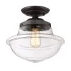 12 in. Foundry 1 -Light Satin Bronze Ceiling Light Semi Flush Mount by Designers Fountain
