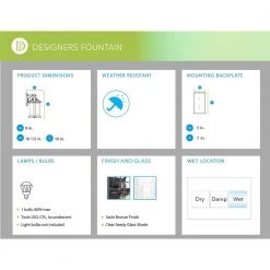 Stonyridge 16.5 in. Satin Bronze 1-Light Outdoor Wall Lamp with Clear Seedy Glass Shade by Designers Fountain -Designers Fountain Shop satin bronze designers fountain outdoor sconces 32031 sb a0 1000