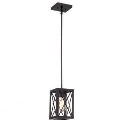 High Line 1-Light Satin Bronze Interior Incandescent Mini Pendant by Designers Fountain