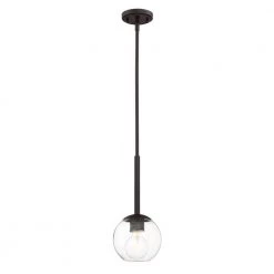 Meridian 1-Light Satin Bronze Interior Mini-Pendant by Designers Fountain
