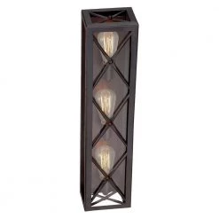 29 in. High Line 3-Light Satin Bronze Industrial Bathroom Vanity Light with Clear Glass Shade by Designers Fountain -Designers Fountain Shop satin bronze designers fountain vanity lighting 87303 sb 40 1000