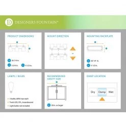 29 in. High Line 3-Light Satin Bronze Industrial Bathroom Vanity Light with Clear Glass Shade by Designers Fountain -Designers Fountain Shop satin bronze designers fountain vanity lighting 87303 sb a0 1000