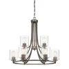 Liam 9-Light Satin Copper Bronze Chandelier with Clear Glass Shade by Designers Fountain -Designers Fountain Shop satin copper bronze 1 designers fountain chandeliers 93089 scb 64 1000