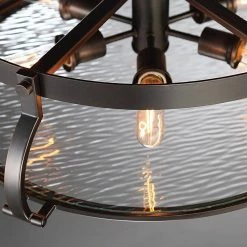 Eaton 6-Light Satin Copper Bronze Chandelier with Clear Water Glass Shade by Designers Fountain -Designers Fountain Shop satin copper bronze designers fountain chandeliers 92186 scb 40 1000