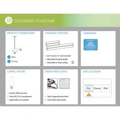 Eaton 6-Light Satin Copper Bronze Chandelier with Clear Water Glass Shade by Designers Fountain -Designers Fountain Shop satin copper bronze designers fountain chandeliers 92186 scb 76 1000