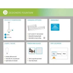 Carson 6-Light Satin Copper Bronze Chandelier with Clear Glass Shades by Designers Fountain -Designers Fountain Shop satin copper bronze designers fountain chandeliers 96586 scb 66 1000