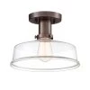10.75 in. Carson 1-Light Satin Copper Bronze Ceiling Light Semi Flush Mount by Designers Fountain