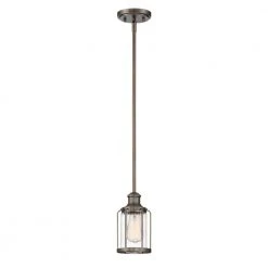 Anson 1-Light Satin Copper Bronze Interior Mini-Pendant by Designers Fountain