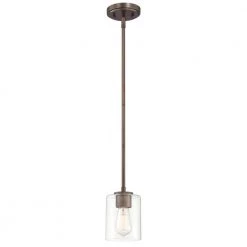 Liam 1-Light Satin Copper Bronze Mini-Pendant by Designers Fountain