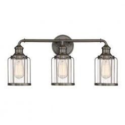 24 in. Anson 3-Light Satin Copper Bronze Industrial Bathroom Vanity Light by Designers Fountain