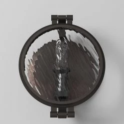 7 in. Eaton 1-Light Satin Copper Bronze Industrial Wall Mount Sconce Light with Clear Water Glass Shade by Designers Fountain 20 7 in. Eaton 1-Light Satin Copper Bronze Industrial Wall Mount Sconce Light with Clear Water Glass Shade by Designers Fountain -Designers Fountain Shop satin copper bronze designers fountain vanity lighting 92101 scb 4f 1000