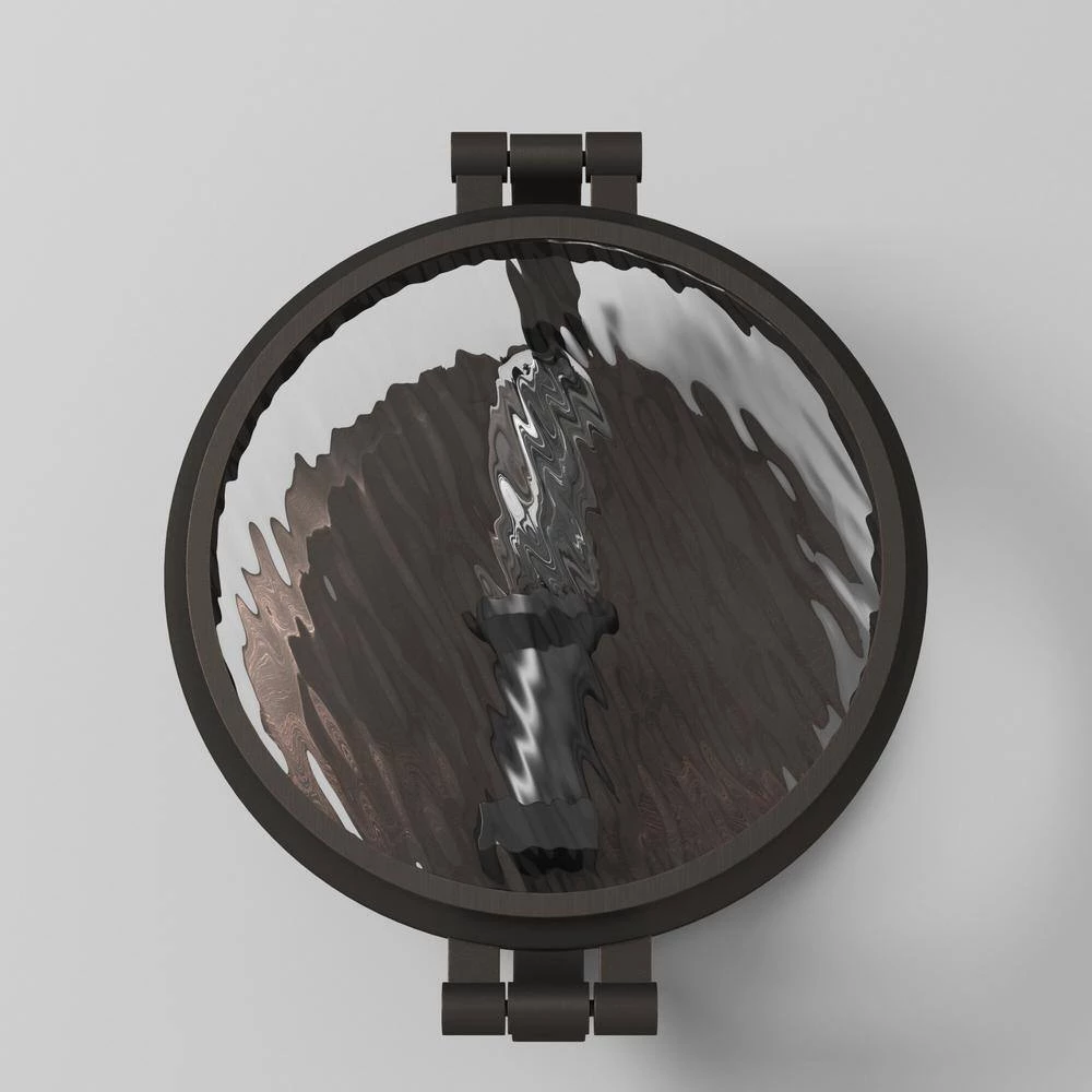 7 in. Eaton 1-Light Satin Copper Bronze Industrial Wall Mount Sconce Light with Clear Water Glass Shade by Designers Fountain 10 7 in. Eaton 1-Light Satin Copper Bronze Industrial Wall Mount Sconce Light with Clear Water Glass Shade by Designers Fountain - Image 8