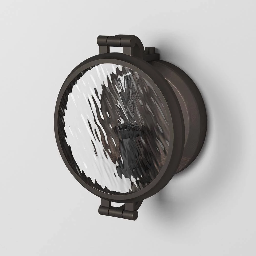 7 in. Eaton 1-Light Satin Copper Bronze Industrial Wall Mount Sconce Light with Clear Water Glass Shade by Designers Fountain 8 7 in. Eaton 1-Light Satin Copper Bronze Industrial Wall Mount Sconce Light with Clear Water Glass Shade by Designers Fountain - Image 6