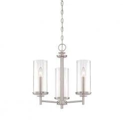 Harlowe 3-Light Satin Platinum Interior Incandescent Chandelier by Designers Fountain