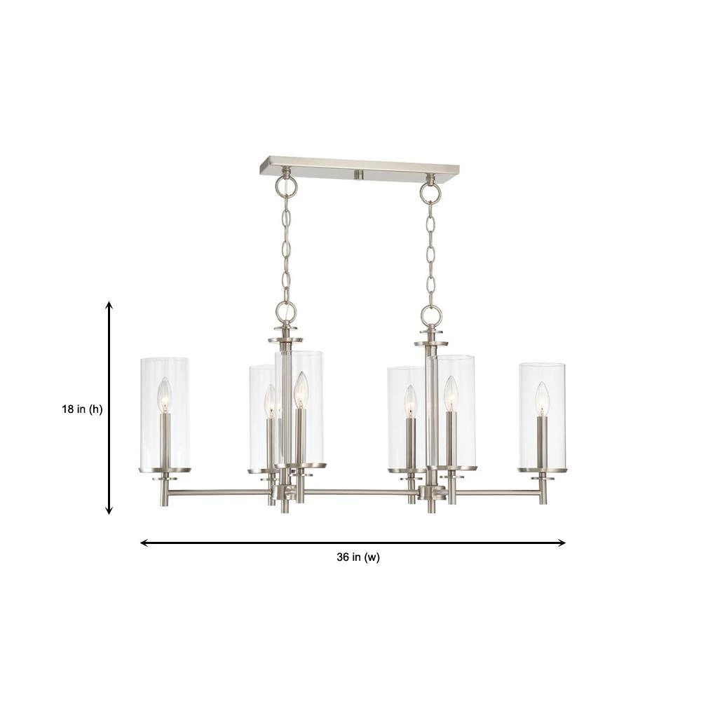 Harlowe 6-Light Satin Platinum Island Pendant by Designers Fountain 4 Harlowe 6-Light Satin Platinum Island Pendant by Designers Fountain - Image 2