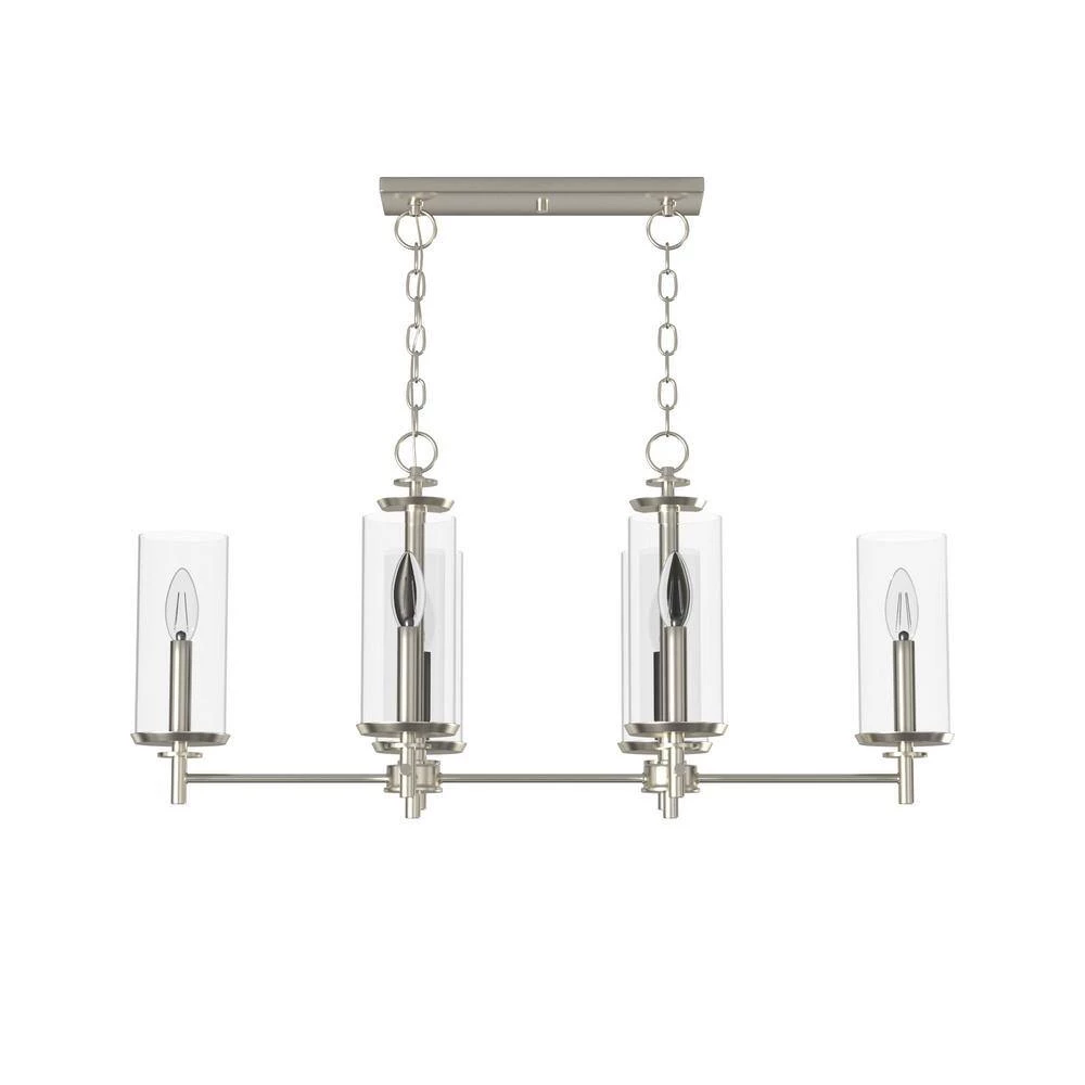 Harlowe 6-Light Satin Platinum Island Pendant by Designers Fountain 6 Harlowe 6-Light Satin Platinum Island Pendant by Designers Fountain - Image 4