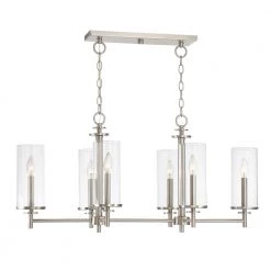 Harlowe 6-Light Satin Platinum Island Pendant by Designers Fountain