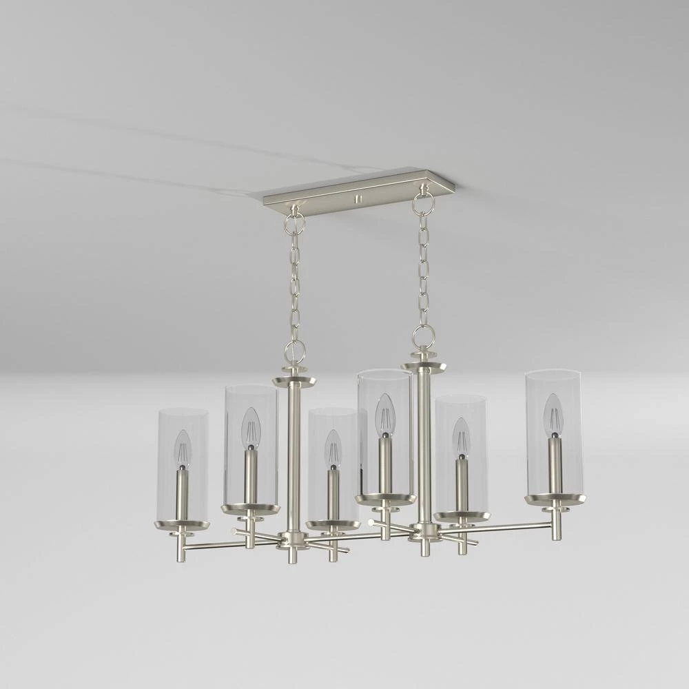 Harlowe 6-Light Satin Platinum Island Pendant by Designers Fountain 5 Harlowe 6-Light Satin Platinum Island Pendant by Designers Fountain - Image 3