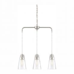 Echo 3-Light Satin Platinum LED Chandelier by Designers Fountain