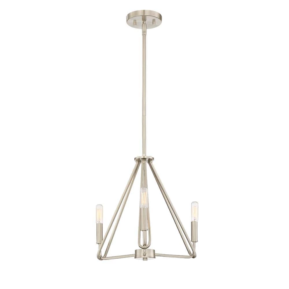 Uptown 3-Light Satin Platinum Chandelier by Designers Fountain 3 Uptown 3-Light Satin Platinum Chandelier by Designers Fountain