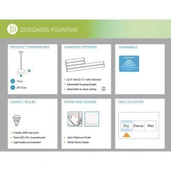 Studio 3-Light Satin Platinum Interior Foyer by Designers Fountain -Designers Fountain Shop satin platinum designers fountain chandeliers 88553 sp 77 1000