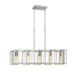 Pivot 5-Light Satin Platinum Interior Island Light by Designers Fountain