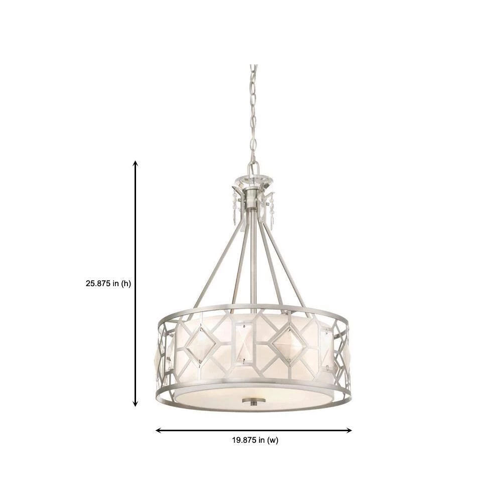 Brentwood 3-Light Satin Platinum Pendant by Designers Fountain 6 Brentwood 3-Light Satin Platinum Pendant by Designers Fountain - Image 4