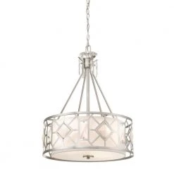 Brentwood 3-Light Satin Platinum Pendant by Designers Fountain