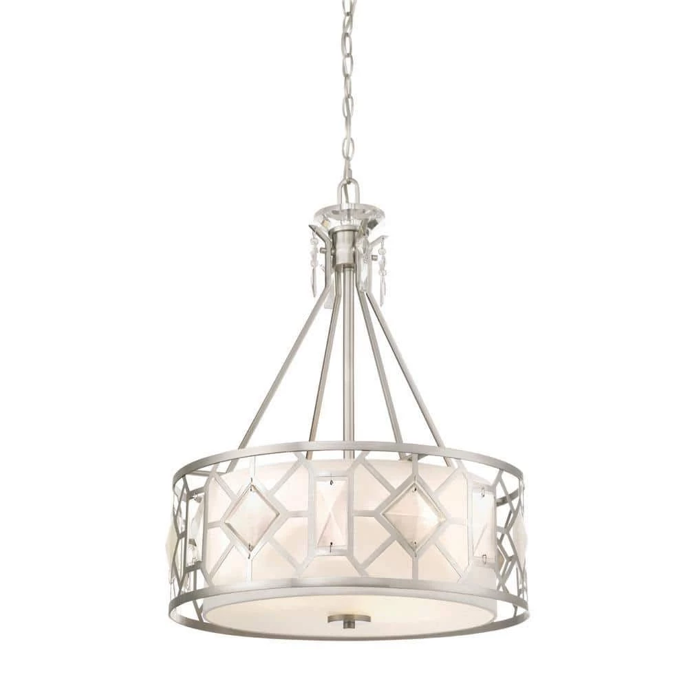 Brentwood 3-Light Satin Platinum Pendant by Designers Fountain 3 Brentwood 3-Light Satin Platinum Pendant by Designers Fountain