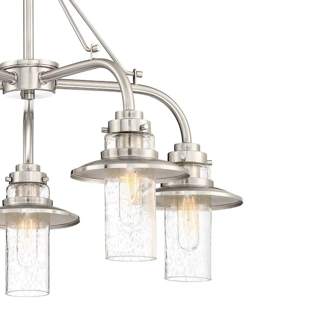 Dover 5-Light Satin Platinum Chandelier with Clear Seedy Glass Shade by Designers Fountain 7 Dover 5-Light Satin Platinum Chandelier with Clear Seedy Glass Shade by Designers Fountain - Image 5