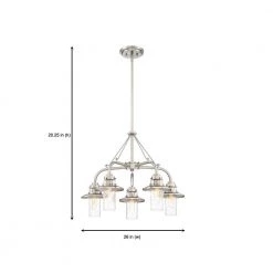 Dover 5-Light Satin Platinum Chandelier with Clear Seedy Glass Shade by Designers Fountain 12 Dover 5-Light Satin Platinum Chandelier with Clear Seedy Glass Shade by Designers Fountain -Designers Fountain Shop satin platinum designers fountain chandeliers 91585 sp 40 1000