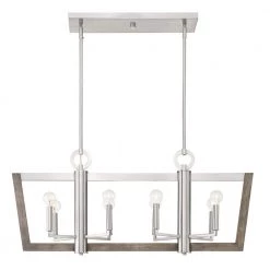 Westend 8-Light Satin Platinum Interior Island Chandelier by Designers Fountain