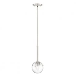 Spyglass 1-Light Satin Platinum Interior Mini Pendant with Clear Glass Shade by Designers Fountain -Designers Fountain Shop satin platinum designers fountain chandeliers 93830 sp a0 1000
