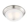 11 in. 2-Light Satin Platinum Interior Ceiling Light Flush Mount with Etched Glass Shade by Designers Fountain -Designers Fountain Shop satin platinum designers fountain flush mount lights 1257s sp w 64 1000