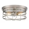 13 in. Tanner 2-Light Satin Platinum Interior Ceiling Light Flush Mount by Designers Fountain