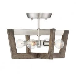 14 in. Westend 4-Light Satin Platinum Interior Ceiling Light Semi Flush Mount by Designers Fountain -Designers Fountain Shop satin platinum designers fountain flush mount lights 93711 sp 1d 1000