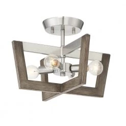 14 in. Westend 4-Light Satin Platinum Interior Ceiling Light Semi Flush Mount by Designers Fountain