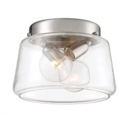 10 in. Riley 2-Light Satin Platinum Ceiling Light Flush Mount by Designers Fountain