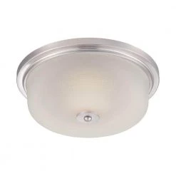 13in. Orono Satin Platinum Interior 2700K CCT LED Ceiling Light Flush Mount by Designers Fountain