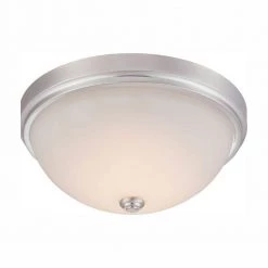 13.25 in. Hopkins Satin Platinum Interior 2700K CCT LED Ceiling Light Flush Mount by Designers Fountain