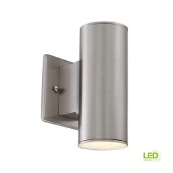 Barrow 7.5 in. Satin Platinum LED Outdoor Wall Lamp by Designers Fountain -Designers Fountain Shop satin platinum designers fountain outdoor sconces led33001c sp 1d 1000