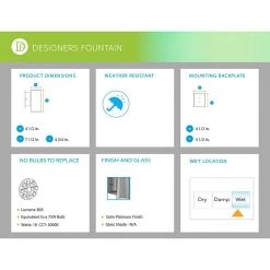 Barrow 7.5 in. Satin Platinum LED Outdoor Wall Lamp by Designers Fountain -Designers Fountain Shop satin platinum designers fountain outdoor sconces led33001c sp 77 1000